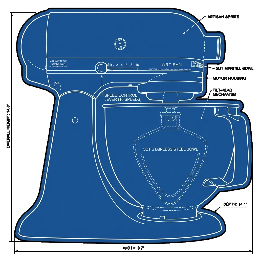 Blueprint style stand mixer example
