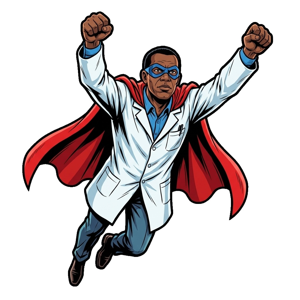 Comic style with superhero cape