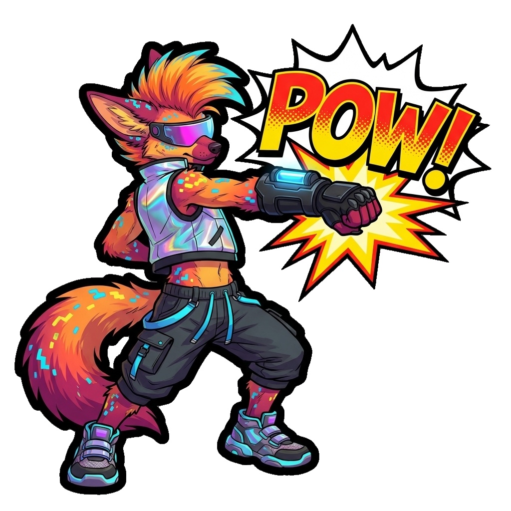 Comic style with POW speech bubble